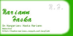 mariann haska business card